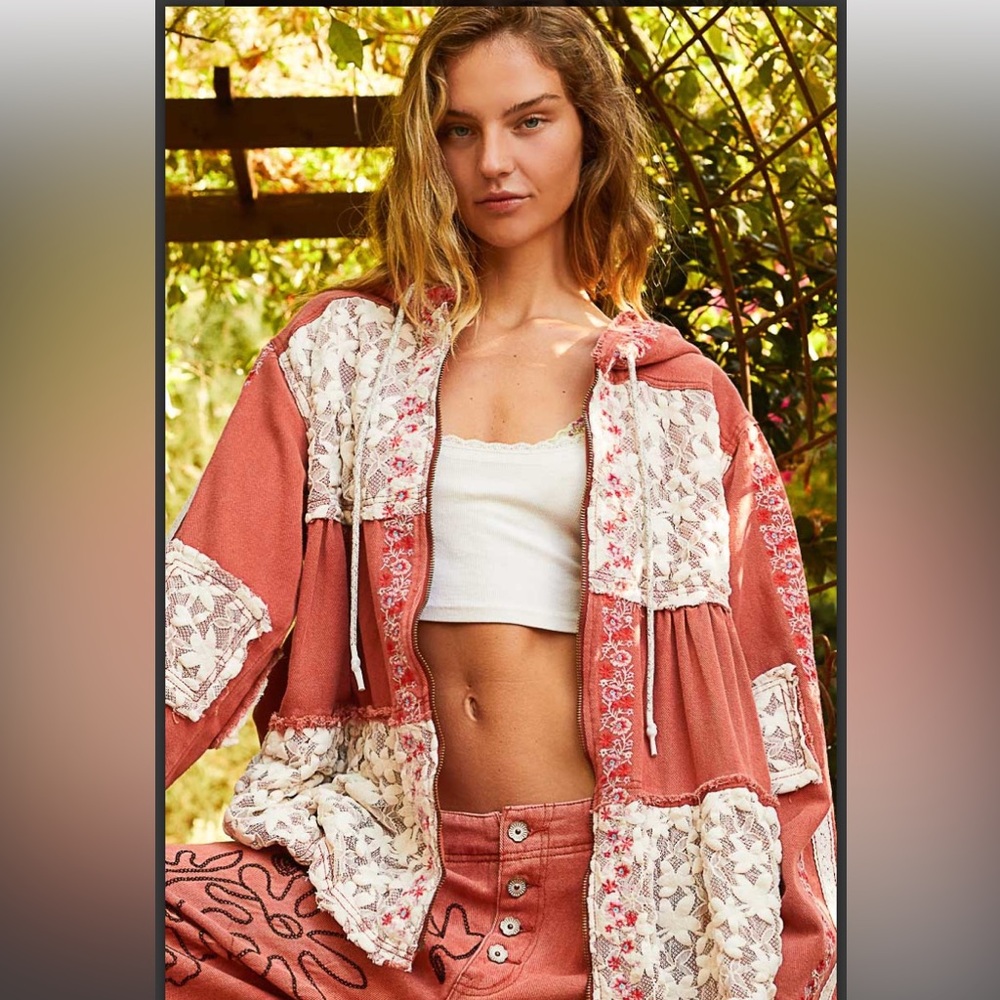 NEW $55 start No. 31 LAST ONE ๐POL Hooded lace embroidery jacket - Picture 4 of 5